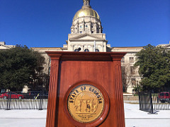 Podium in front of the Capitol