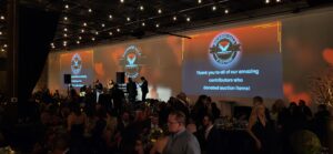 Gala at 42 West with 100' projection wall.